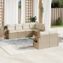 Set sofás de jardín 7 piezas y cojines ratán sintético beige en Conjuntos de jardín | Comprar online en Foru.es