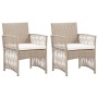 Sillones de jardín con cojines 2 unidades ratán sintético beige de , Sillas de jardín - Ref: Foro24-363408, Precio: 151,17 €,...