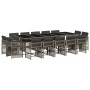 Set comedor de jardín con cojines 15 pzas ratán sintético gris de , Conjuntos de jardín - Ref: Foro24-3211772, Precio: 896,34...