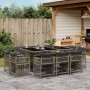 Set de comedor de jardín 11 pzas y cojines ratán sintético gris de , Conjuntos de jardín - Ref: Foro24-3211748, Precio: 585,1...
