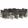 Set de comedor de jardín 11 pzas y cojines ratán sintético gris de , Conjuntos de jardín - Ref: Foro24-3211748, Precio: 585,1...