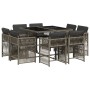 Set comedor jardín 9 pzas y cojines ratán sintético gris de , Conjuntos de jardín - Ref: Foro24-3211736, Precio: 456,51 €, De...