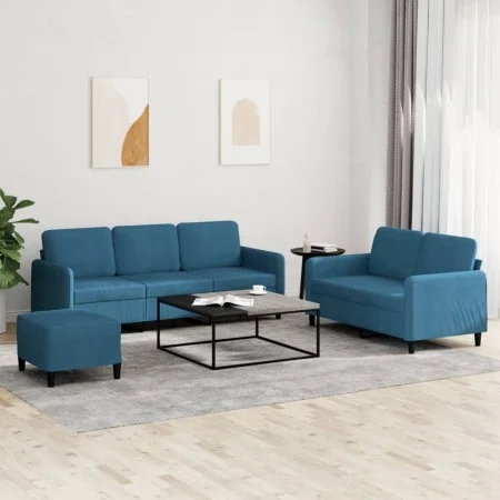 Juego de sofás 3 piezas terciopelo azul de , Sofás - Ref: Foro24-3202033, Precio: 585,08 €, Descuento: %