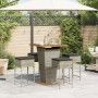 Mesa y taburetes altos jardín 5 piezas y cojines ratán PE gris de , Conjuntos de jardín - Ref: Foro24-3261483, Precio: 435,52...