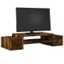 Soporte de pantalla con almacenaje roble ahumado 70x27x15 cm de , Bases y elevadores para ordenadores - Ref: Foro24-854683, P...