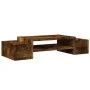 Soporte de pantalla con almacenaje roble ahumado 70x27x15 cm de , Bases y elevadores para ordenadores - Ref: Foro24-854683, P...
