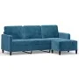 3-seater sofa with blue velvet ottoman 180 cm by , Sofas - Ref: Foro24-3201183, Price: 347,75 €, Discount: %