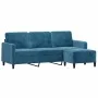 3-seater sofa with blue velvet ottoman 180 cm by , Sofas - Ref: Foro24-3201183, Price: 347,75 €, Discount: %