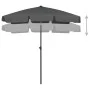 Sombrilla de playa gris antracita 180x120 cm de vidaXL, Sombrillas - Ref: Foro24-314721, Precio: 33,25 €, Descuento: %