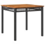 Mesa de jardín ratán sintético madera acacia negro 80x80x75 cm de , Mesas de jardín - Ref: Foro24-366273, Precio: 119,77 €, D...