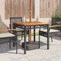 Mesa de jardín ratán sintético madera acacia negro 80x80x75 cm de , Mesas de jardín - Ref: Foro24-366273, Precio: 119,77 €, D...