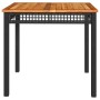 Mesa de jardín ratán sintético madera acacia negro 80x80x75 cm de , Mesas de jardín - Ref: Foro24-366273, Precio: 119,77 €, D...