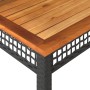 Mesa de jardín ratán sintético madera acacia negro 80x80x75 cm de , Mesas de jardín - Ref: Foro24-366273, Precio: 119,77 €, D...