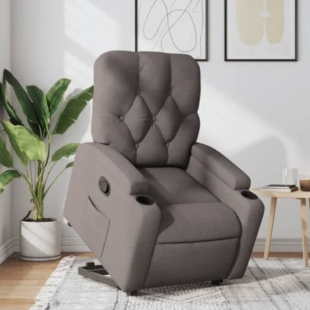 Sillón reclinable elevable tela gris taupe de , Sillones - Ref: Foro24-3204718, Precio: 283,14 €, Descuento: %