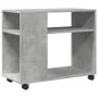Mesa auxiliar ruedas madera ingeniería gris hormigón 70x35x60cm de , Mesas auxiliares - Ref: Foro24-853149, Precio: 46,31 €, ...