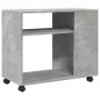 Mesa auxiliar ruedas madera ingeniería gris hormigón 70x35x60cm de , Mesas auxiliares - Ref: Foro24-853149, Precio: 46,31 €, ...