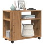 Mesa auxiliar con ruedas madera roble Sonoma 70x35x60 cm de , Mesas auxiliares - Ref: Foro24-853154, Precio: 53,26 €, Descuen...