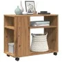 Mesa auxiliar con ruedas madera roble Sonoma 70x35x60 cm de , Mesas auxiliares - Ref: Foro24-853154, Precio: 52,71 €, Descuen...