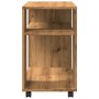 Mesa auxiliar con ruedas madera roble Sonoma 70x35x60 cm de , Mesas auxiliares - Ref: Foro24-853154, Precio: 53,26 €, Descuen...