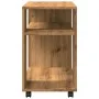 Mesa auxiliar con ruedas madera roble Sonoma 70x35x60 cm de , Mesas auxiliares - Ref: Foro24-853154, Precio: 52,71 €, Descuen...