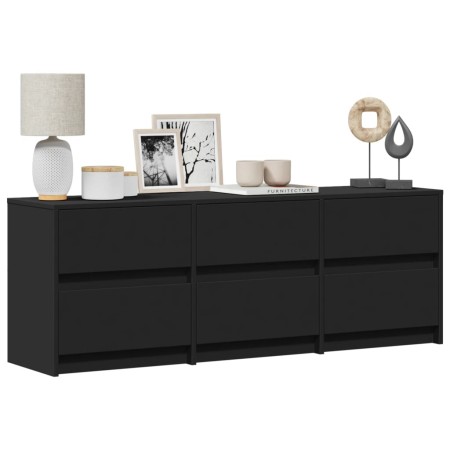 Mueble de TV con LED madera de ingeniería negro 140x34x50 cm de , Muebles TV - Ref: Foro24-3307920, Precio: 151,43 €, Descuen...