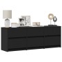 Mueble de TV con LED madera de ingeniería negro 140x34x50 cm de , Muebles TV - Ref: Foro24-3307920, Precio: 151,43 €, Descuen...
