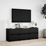 Mueble de TV con LED madera de ingeniería negro 140x34x50 cm de , Muebles TV - Ref: Foro24-3307920, Precio: 151,43 €, Descuen...