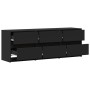 Mueble de TV con LED madera de ingeniería negro 140x34x50 cm de , Muebles TV - Ref: Foro24-3307920, Precio: 151,43 €, Descuen...