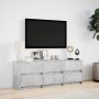Mueble de TV LED madera ingeniería gris hormigón 140x34x50 cm de , Muebles TV - Ref: Foro24-3307922, Precio: 116,00 €, Descue...