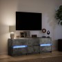 Mueble de TV LED madera ingeniería gris hormigón 140x34x50 cm de , Muebles TV - Ref: Foro24-3307922, Precio: 116,00 €, Descue...