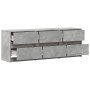 Mueble de TV LED madera ingeniería gris hormigón 140x34x50 cm de , Muebles TV - Ref: Foro24-3307922, Precio: 116,00 €, Descue...
