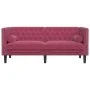 Sofá Chesterfield 2 plazas con cojines terciopelo rojo tinto de , Sofás - Ref: Foro24-372687, Precio: 305,88 €, Descuento: %