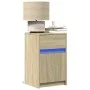 Mesitas de noche luces LED 2 uds madera ingeniería roble Sonoma de , Mesitas de noche - Ref: Foro24-852003, Precio: 85,38 €, ...