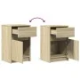Mesitas de noche luces LED 2 uds madera ingeniería roble Sonoma de , Mesitas de noche - Ref: Foro24-852003, Precio: 85,38 €, ...