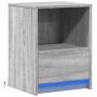 Mesita de noche con luces LED madera de ingeniería gris Sonoma de , Mesitas de noche - Ref: Foro24-852029, Precio: 43,23 €, D...