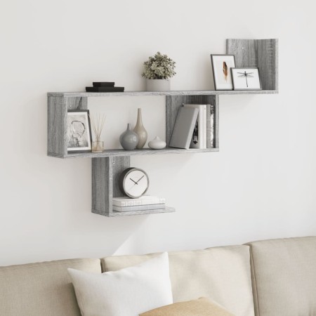 Estante de pared madera ingeniería gris Sonoma 100x15x70 cm de , Estantes y estanterías - Ref: Foro24-853196, Precio: 39,22 €...