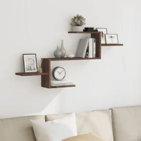 Estante de pared madera ingeniería marrón roble 104x15x49 cm de , Estantes y estanterías - Ref: Foro24-853206, Precio: 29,80 ...