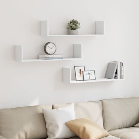 Estantes de pared 2 uds madera ingeniería blanca 80x18x18 cm de , Estantes y estanterías - Ref: Foro24-853290, Precio: 34,38 ...