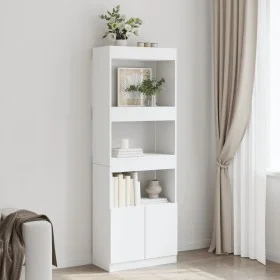 Aparador alto madera de ingeniería blanco 63x33x180 cm de , Librerías y estanterías - Ref: Foro24-3309600, Precio: 93,00 €, D...