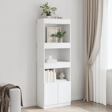 Aparador alto madera de ingeniería blanco 63x33x180 cm de , Librerías y estanterías - Ref: Foro24-3309600, Precio: 94,48 €, D...