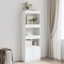 Aparador alto madera de ingeniería blanco 63x33x180 cm de , Librerías y estanterías - Ref: Foro24-3309600, Precio: 94,48 €, D...