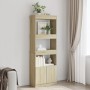 Aparador alto madera de ingeniería roble Sonoma 63x33x180 cm de , Librerías y estanterías - Ref: Foro24-3309602, Precio: 91,1...