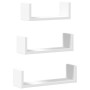 Estante de pared 3 unidades madera de ingeniería blanco de , Estantes y estanterías - Ref: Foro24-853308, Precio: 18,09 €, De...