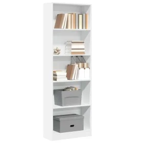 Estantería de madera de ingeniería blanca 60x24x176 cm de , Librerías y estanterías - Ref: Foro24-857821, Precio: 67,82 €, De...