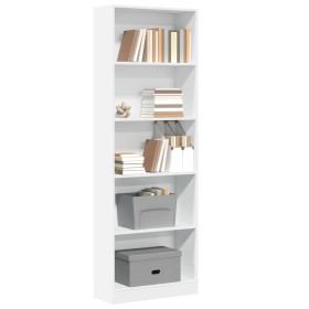 Estantería de madera de ingeniería blanca 60x24x176 cm de , Librerías y estanterías - Ref: Foro24-857821, Precio: 71,38 €, De...