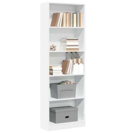 Estantería de madera de ingeniería blanca 60x24x176 cm de , Librerías y estanterías - Ref: Foro24-857821, Precio: 67,82 €, De...