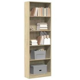 Estantería de madera de ingeniería roble Sonoma 60x24x176 cm de , Librerías y estanterías - Ref: Foro24-857823, Precio: 72,41...