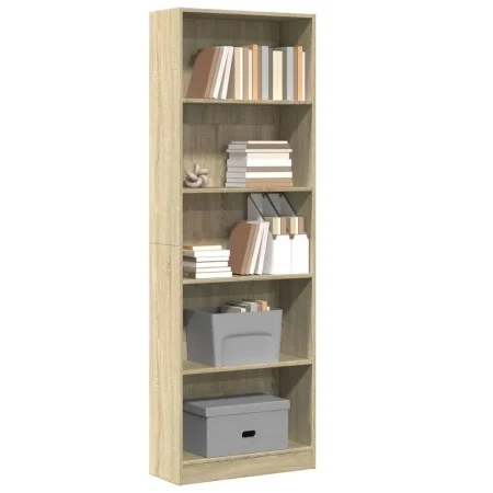 Estantería de madera de ingeniería roble Sonoma 60x24x176 cm de , Librerías y estanterías - Ref: Foro24-857823, Precio: 72,41...