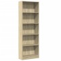 Estantería de madera de ingeniería roble Sonoma 60x24x176 cm de , Librerías y estanterías - Ref: Foro24-857823, Precio: 74,09...