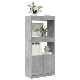 Engineered wood sideboard in concrete gray 63x33x140 cm by , Bookcases and shelves - Ref: Foro24-855109, Price: 68,80 €, Disc...